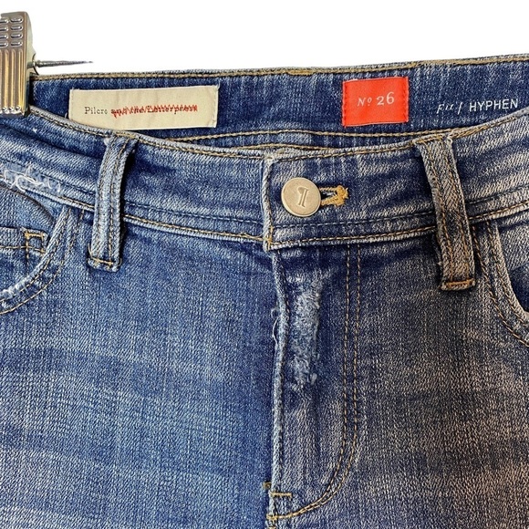 Pilcro Sz 26 Pink Patchwork Blue Denim Straight Jeans Pants - Picture 2 of 6